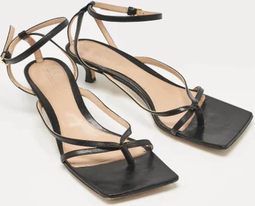 Bottega Veneta Vintage Pre-owned Leather sandals Black Dames