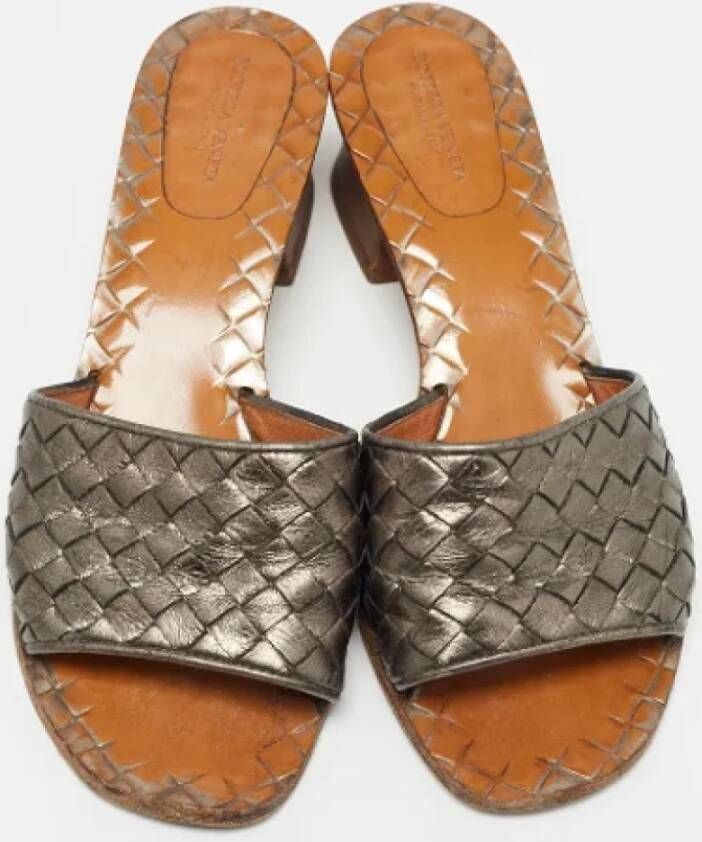 Bottega Veneta Vintage Pre-owned Leather sandals Gray Dames