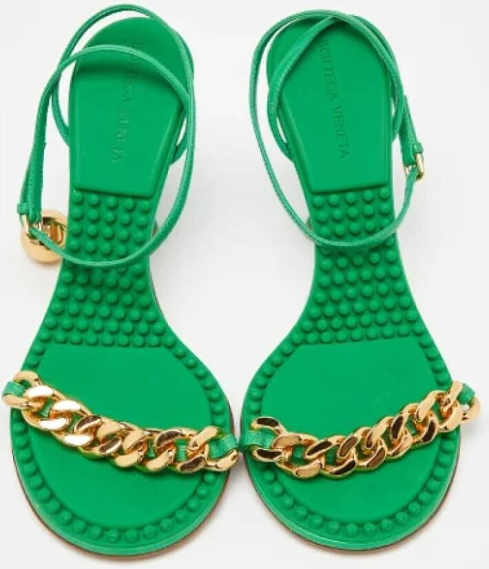 Bottega Veneta Vintage Pre-owned Leather sandals Green Dames