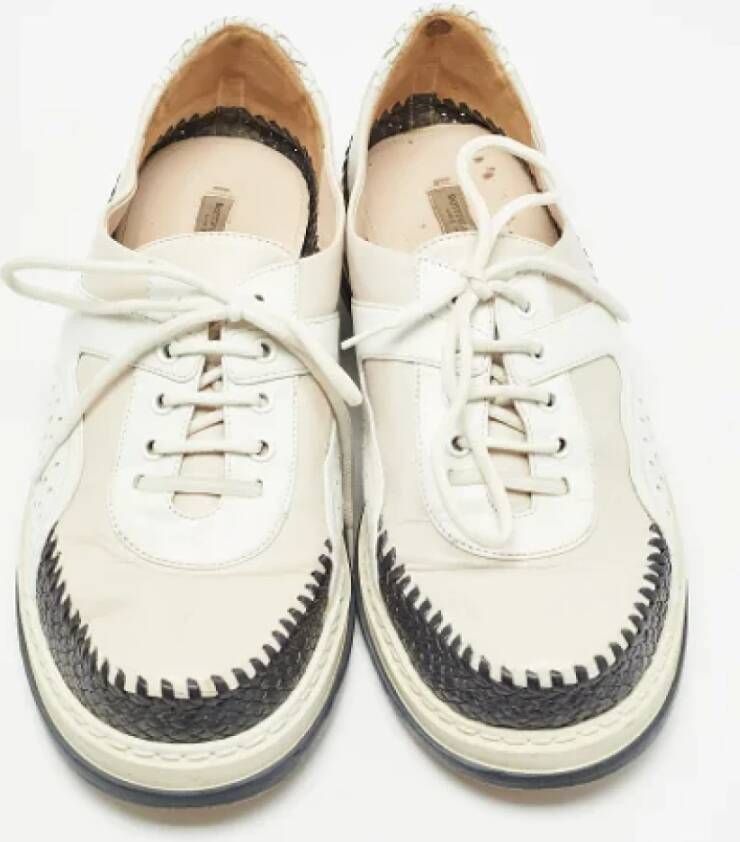 Bottega Veneta Vintage Pre-owned Leather sneakers Beige Dames