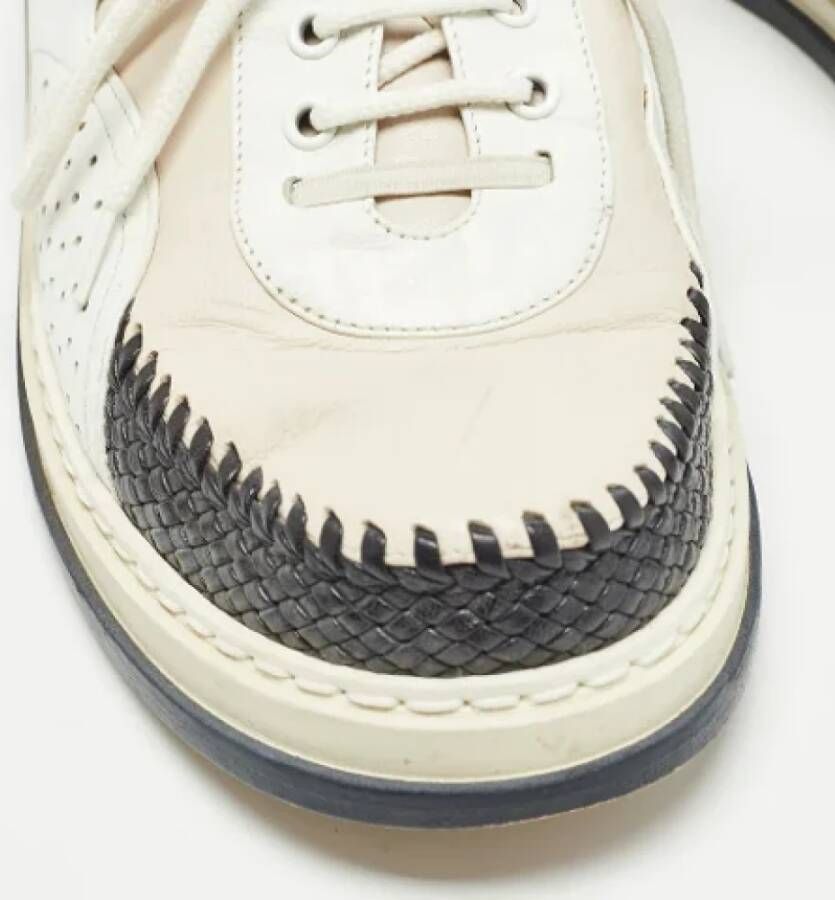 Bottega Veneta Vintage Pre-owned Leather sneakers Beige Dames