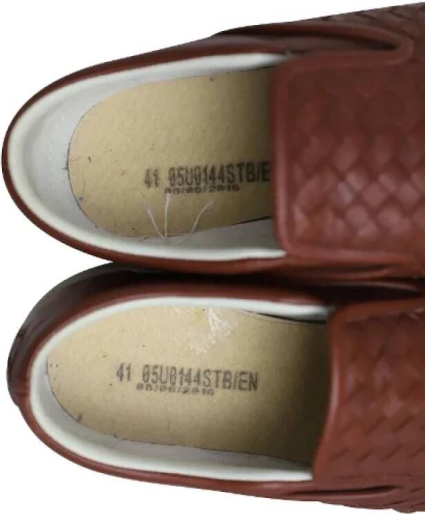 Bottega Veneta Vintage Pre-owned Leather sneakers Brown Heren