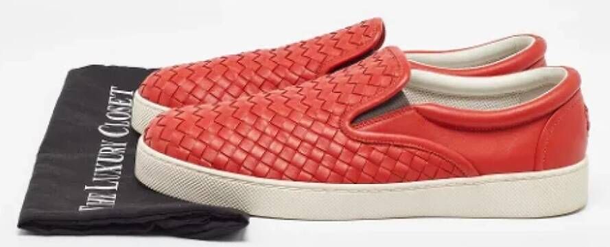 Bottega Veneta Vintage Pre-owned Leather sneakers Orange Heren