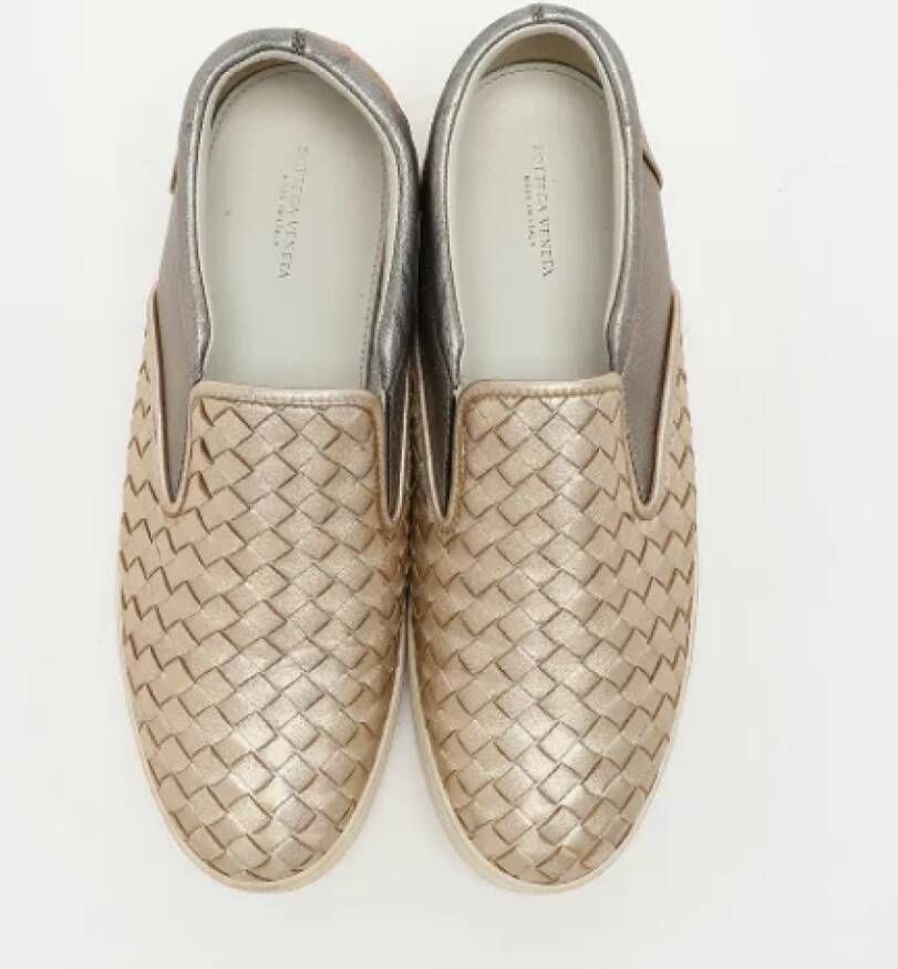 Bottega Veneta Vintage Pre-owned Leather sneakers Yellow Heren