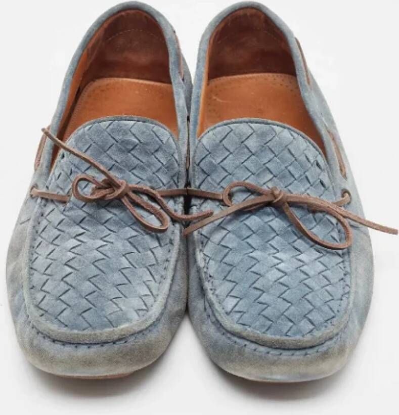 Bottega Veneta Vintage Pre-owned Suede flats Blue Heren
