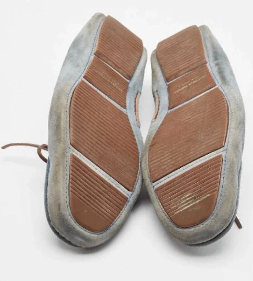 Bottega Veneta Vintage Pre-owned Suede flats Blue Heren