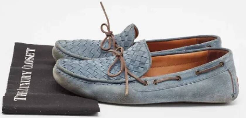 Bottega Veneta Vintage Pre-owned Suede flats Blue Heren