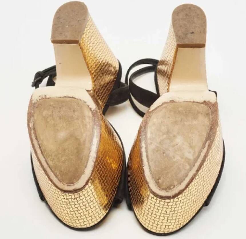 Bottega Veneta Vintage Pre-owned Suede sandals Black Dames