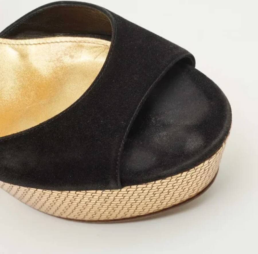 Bottega Veneta Vintage Pre-owned Suede sandals Black Dames