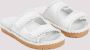 Bottega Veneta Platte Muilezel Sandalen met Klittenbandsluiting White Dames - Thumbnail 3