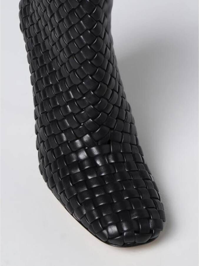 Bottega Veneta Zwarte Leren Enkellaarzen