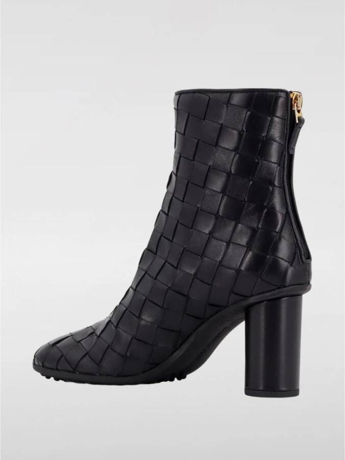 Bottega Veneta Zwarte Leren Enkellaarzen