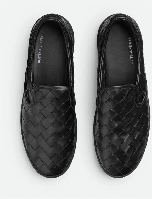 Bottega Veneta Zwarte Leren Instappers Black Heren