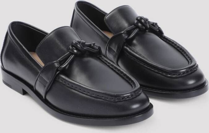 Bottega Veneta Zwarte Leren Loafer Schoenen