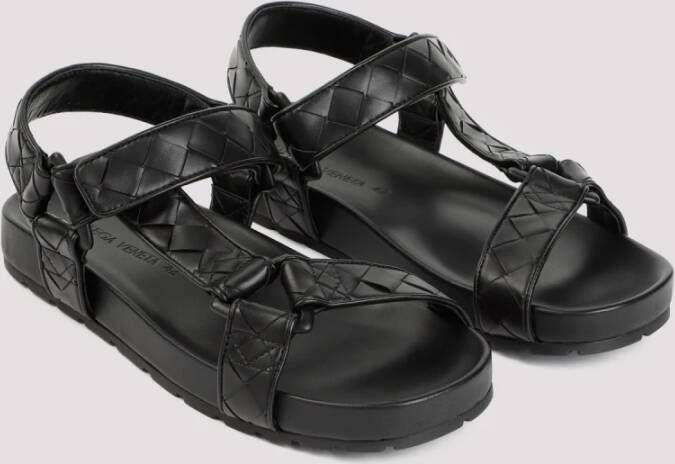 Bottega Veneta Zwarte Leren Slingback Sandalen Heren Black Heren