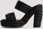 Bottega Veneta Zwarte Raffia Sandalen Open Teen Black Dames - Thumbnail 2