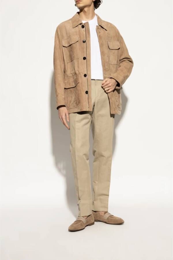 Brioni Suede Penny loafers Beige Heren