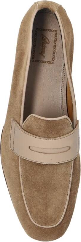 Brioni Suede Penny loafers Beige Heren