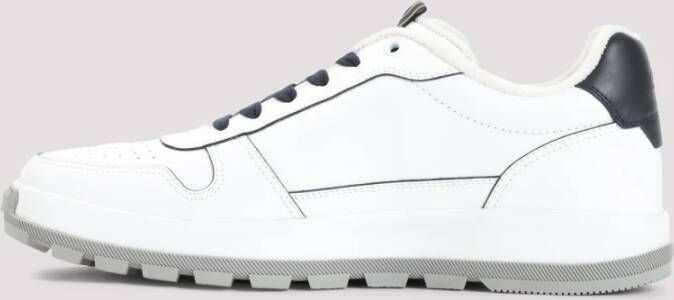Brioni Witte Leren Sneakers Stijlvol Comfortabel White Heren