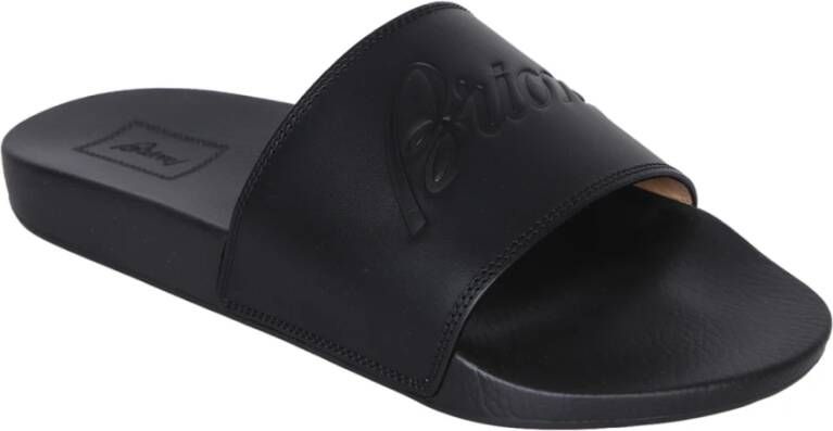 Brioni Zwarte Leren Sandalen Ss24 Black Heren