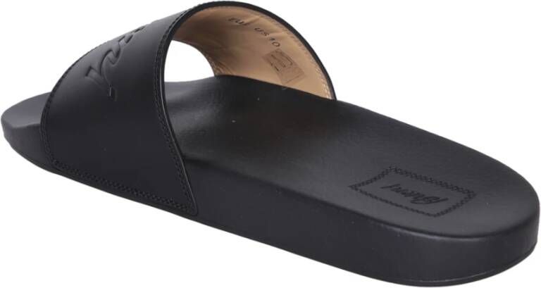 Brioni Zwarte Leren Sandalen Ss24 Black Heren