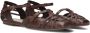 Bronx Gekruiste Band Leren Sandalen Brown Dames - Thumbnail 9