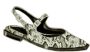 BRONX Laur-Ynn leren slingback loafers met slangenprint ecru zwart - Thumbnail 5