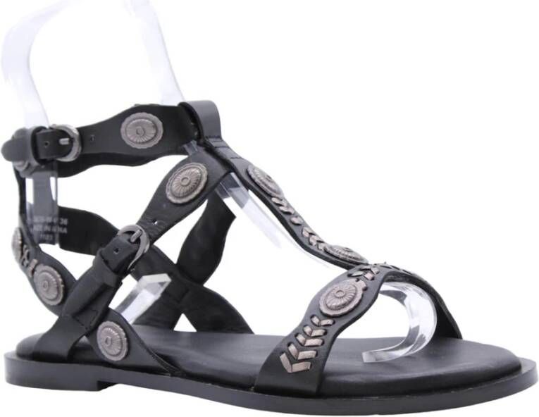 Bronx Platte sandalen voor vrouwen Black Dames
