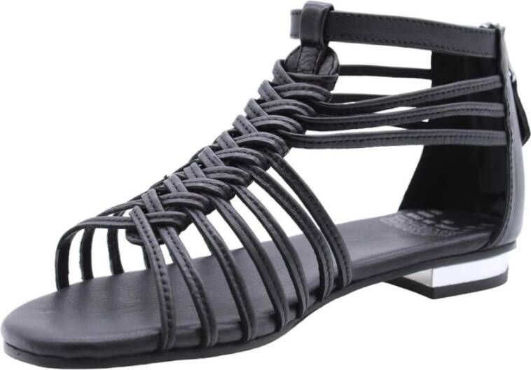 Bronx Vrolijke Platte Sandalen Black Dames