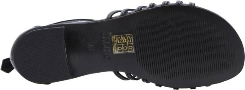 Bronx Vrolijke Platte Sandalen Black Dames
