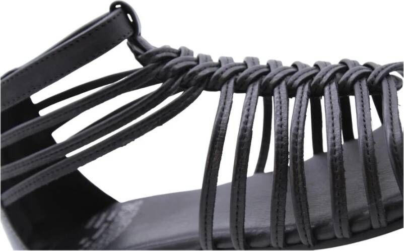 Bronx Vrolijke Platte Sandalen Black Dames