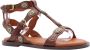 Bronx Bruine Leren Sandalen met Gouden Details Brown Dames - Thumbnail 12