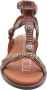 Bronx Bruine Leren Sandalen met Gouden Details Brown Dames - Thumbnail 14