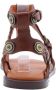 Bronx Bruine Leren Sandalen met Gouden Details Brown Dames - Thumbnail 15