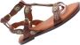 Bronx Bruine Leren Sandalen met Gouden Details Brown Dames - Thumbnail 17