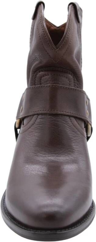 Bronx Stijlvolle Enkellaarsjes met Bobbel Detail Brown Dames