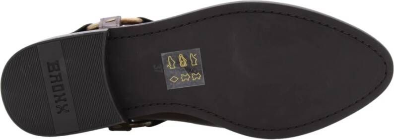 Bronx Stijlvolle Enkellaarsjes met Bobbel Detail Brown Dames