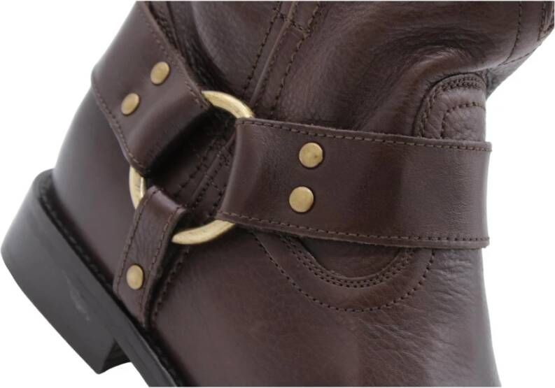 Bronx Stijlvolle Enkellaarsjes met Bobbel Detail Brown Dames