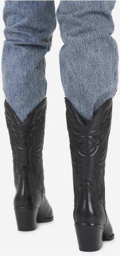 Bronx Western Enkellaars zwart Black Dames