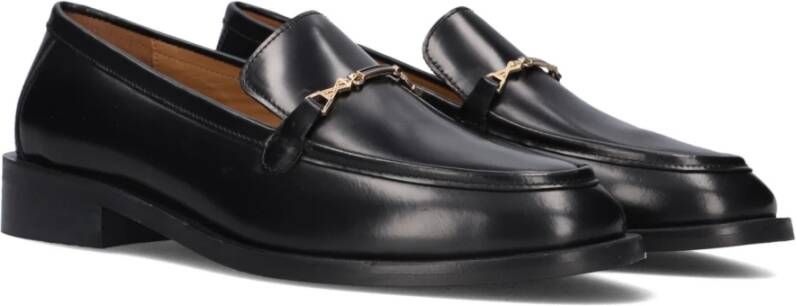 Bronx Zwarte Leren Loafers voor Dames Black Dames