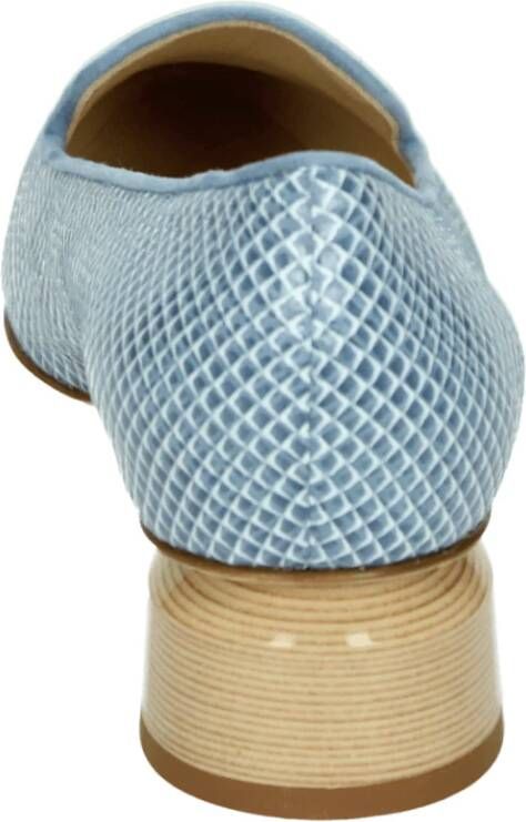 Brunate Blauw Patroon Pumps met G Breedte