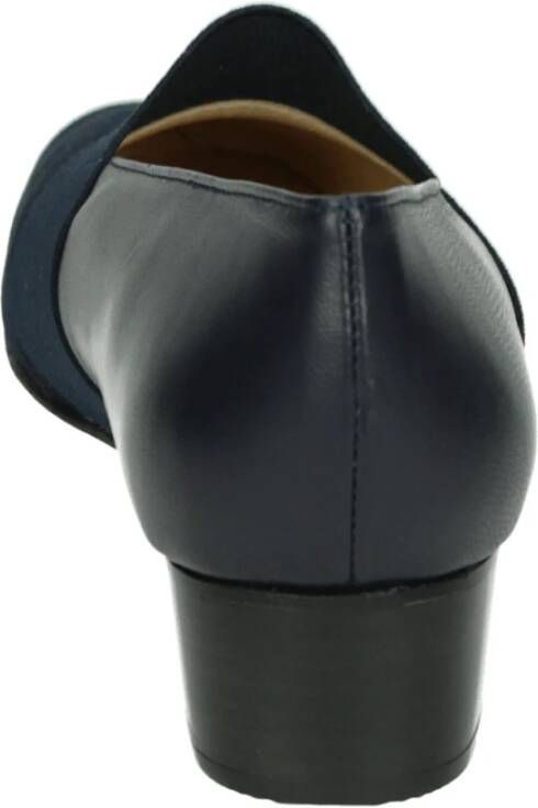 Brunate Blauwe leren pumps met brede pasvorm