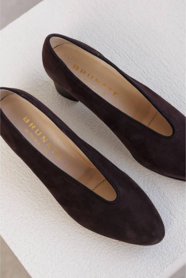 Brunate Elegante Suède Pump in Donkerbruin Brown Dames