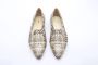 Brunate Handgeweven Metalen Instapper Beige Dames - Thumbnail 3