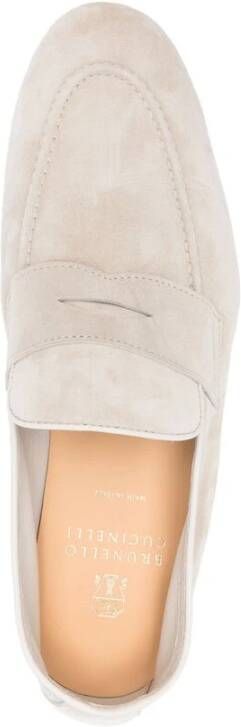 BRUNELLO CUCINELLI Beige Leren Lage Hak Schoenen Beige Heren
