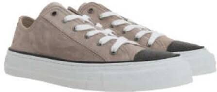BRUNELLO CUCINELLI Lage suède sneakers met geborduurd Monile-detail Brown Dames - Foto 12