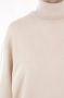 Brunello Cucinelli Beige wollen coltrui met hoge kraag en ribgebreide boorden - Thumbnail 2