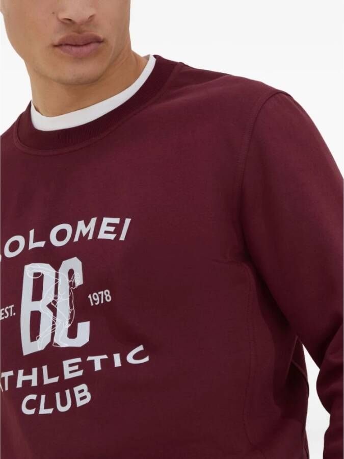 Brunello Cucinelli Bordeaux Ribboord Crew Neck Sweater