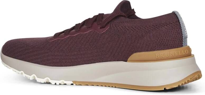 Brunello Cucinelli Bordeaux Sneakers met Grosgrain Tab
