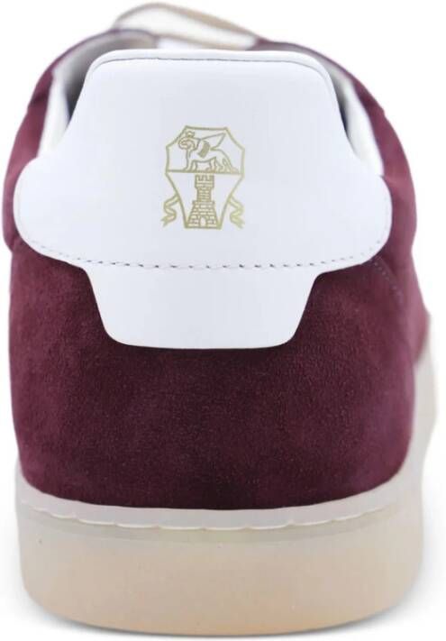 Brunello Cucinelli Bordeaux Suede Veterschoen Sneaker